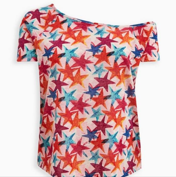 TORRID off shoulder star print pajama top 0XL - Picture 3 of 7